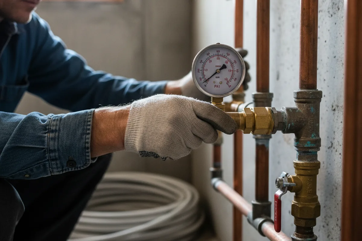Pressure testing a repaired line during Water Line Repair in Saint Leonard